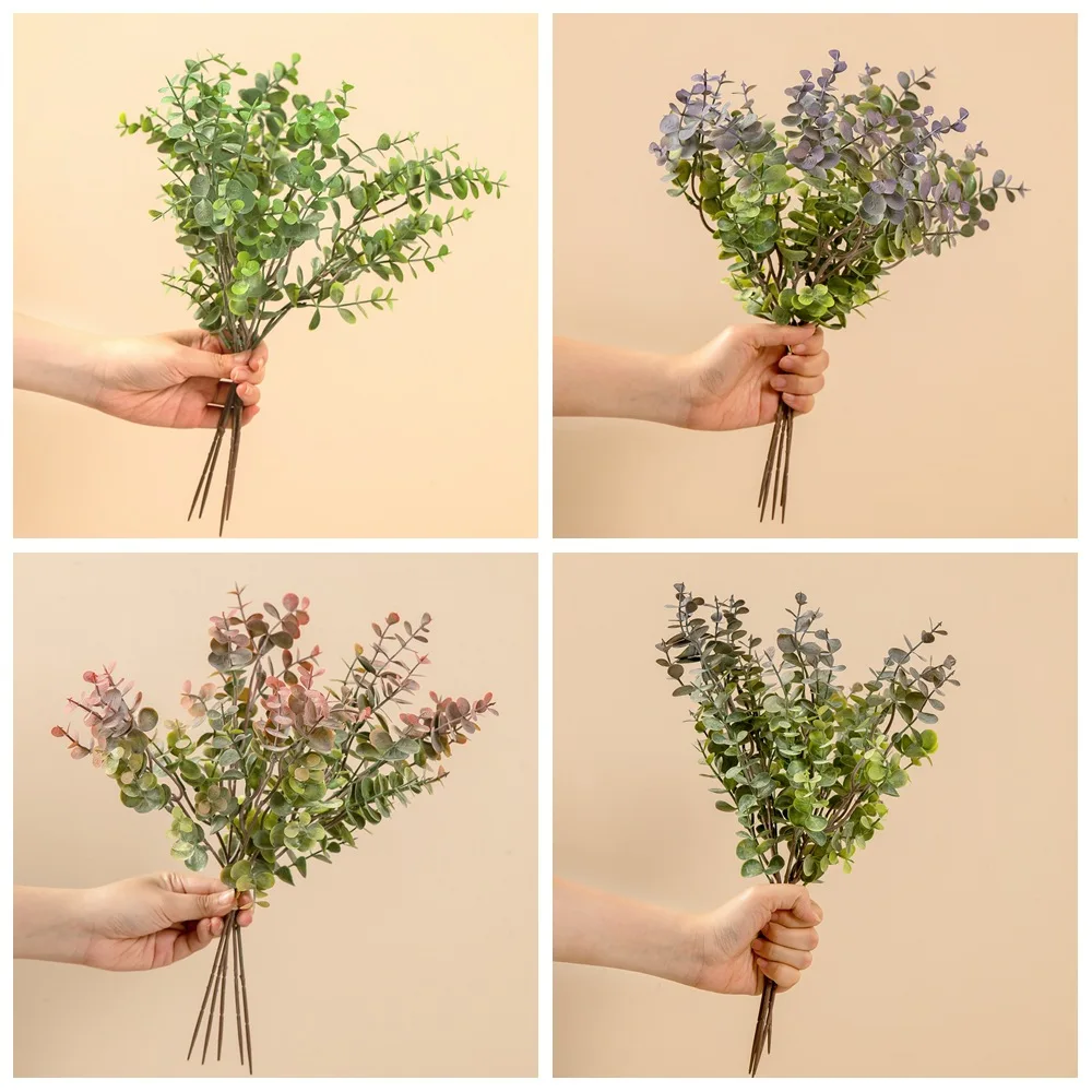 5pcs/set Wedding Money Leaf Eucalyptus Bunch artificial Flowers Home Decoration Cross-border INS Artificial |