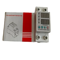 home usage dual led display 63a din rail 220v adjustable voltage surge protector relay with limit current protection