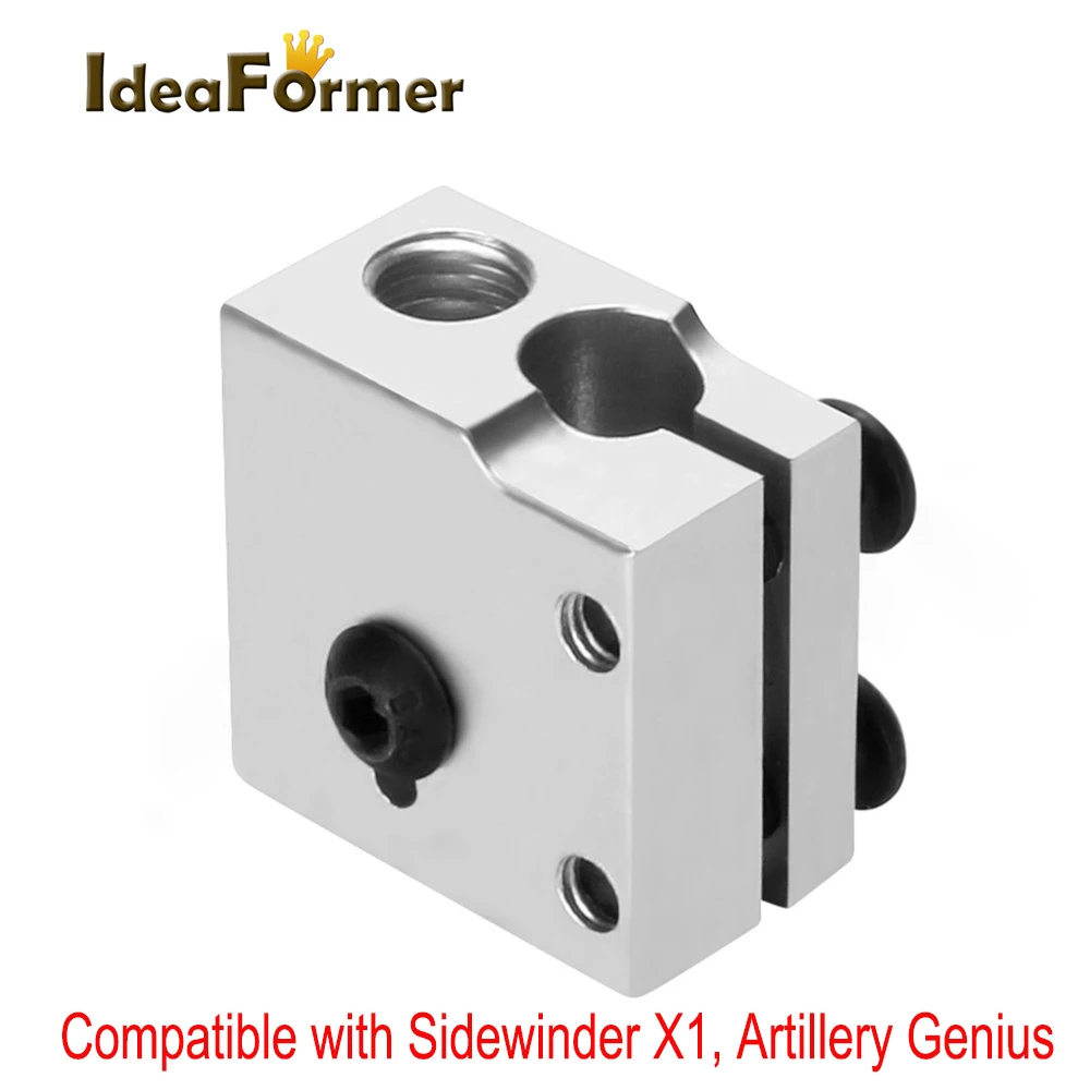 

3D Printer Parts 1pcs Heater Block 20*20*12mm Aluminium Original Volcano Heat Block For Artillery Sidewinder X1& Genius J-head