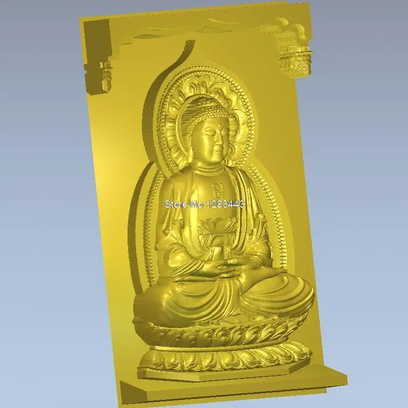 

Lord Buddha 3D model for 4 axis circular diagram 3D carved figure sculpture cnc machine in STL file
