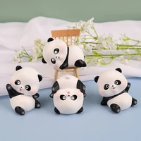 1pcs cute little panda resin car ornaments fairy garden decor mini model landscaping decorations crafts miniature accessories
