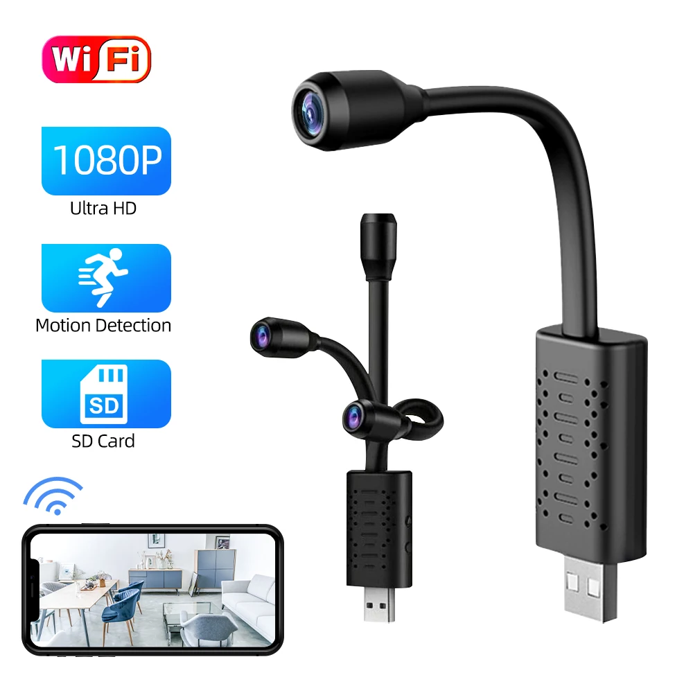

HD 1080P Mini Wifi USB Camera Motion Detection Wireless IP Cam Real-time Video Loop Recording Smart 2MP Baby Monitor Camera