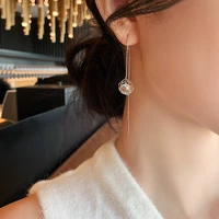 koudoun long tassel zircon crystal cat star cross drop earrings for women round beads hanging earrings girl party jewelry 2022