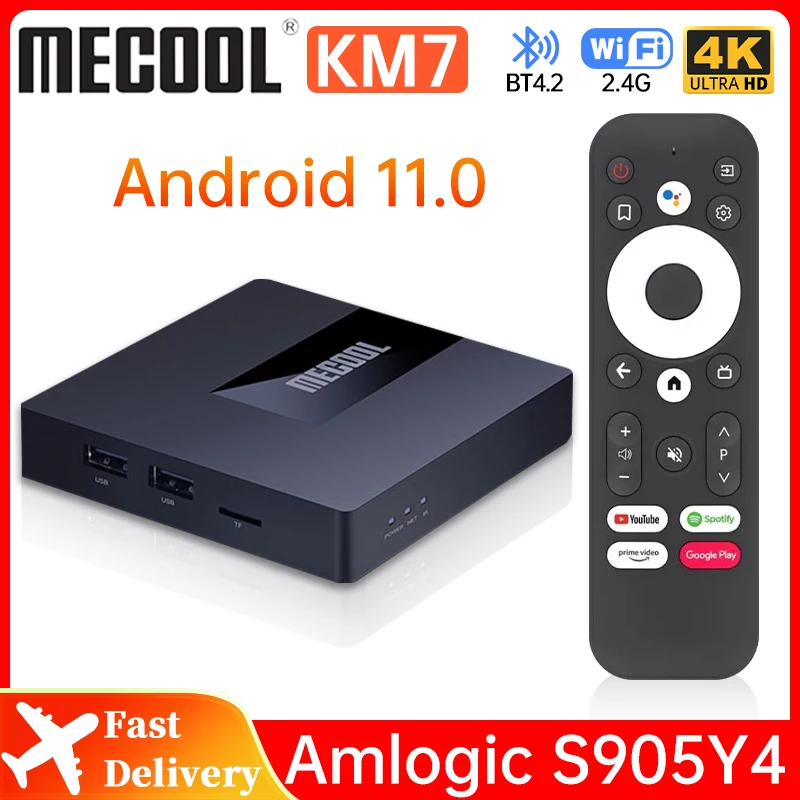 ТВ-приставка Mecool KM7 Android 11 4 + 64 ГБ Amlogic S905Y4 DDR4 | Электроника