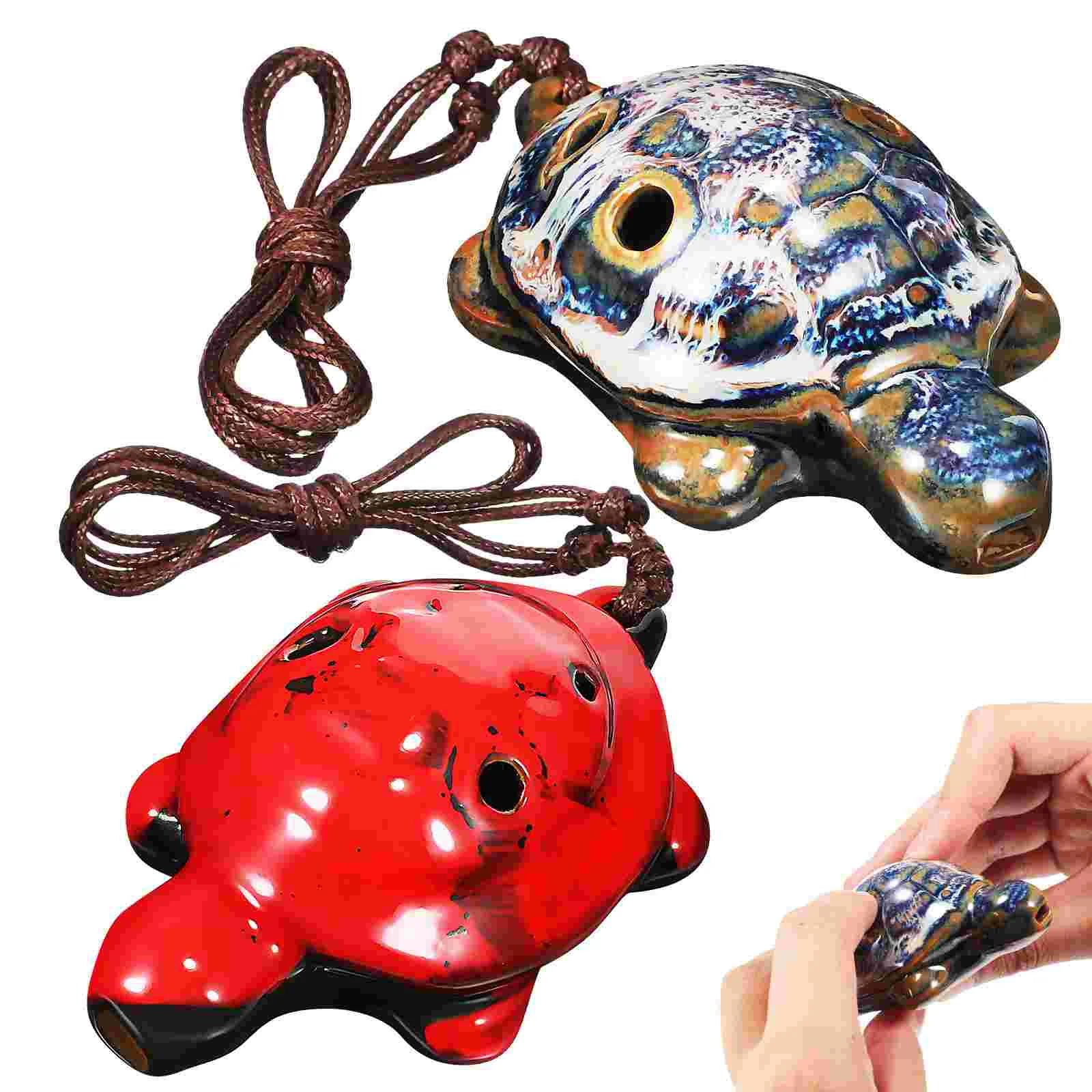 

2pcs Ceramic Ocarina Small Six Holes Ocarina Cute Animal Shaped Ocarina Music Instrument