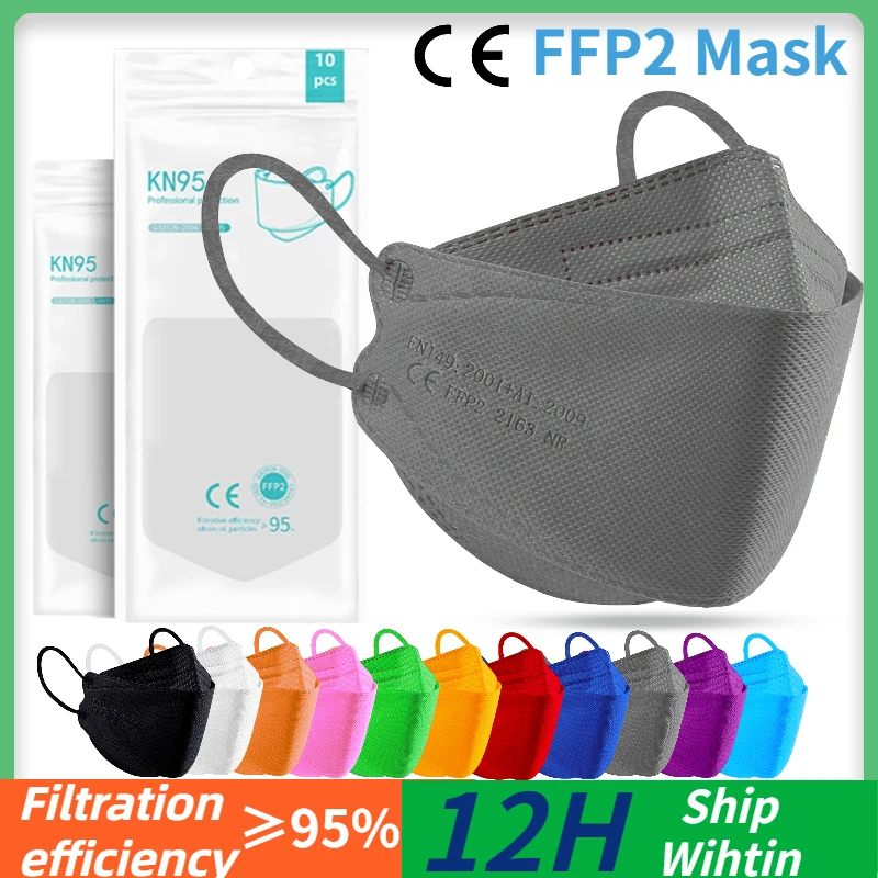 

Face Mask FFP2 KN95 Adults Mascarillas FPP2 4 Layers masque ffp 2 ffp2mask CE kn95 certified mascarilla fpp2 homologada españa