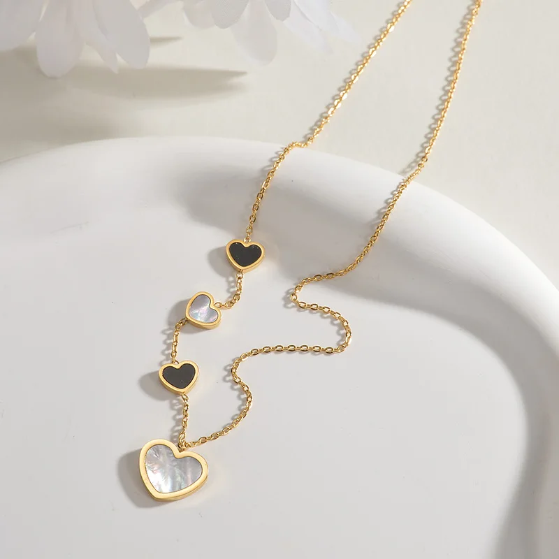 Stainless Steel Heart Necklace For Girl Long Hot Fashion Pendant Valentine Gift Love Jewelry Women Collar