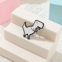 funny cartoon rex dinosaur enamel pins white dinosaur badge cute animal brooches backpack clothes decoration accessories gift