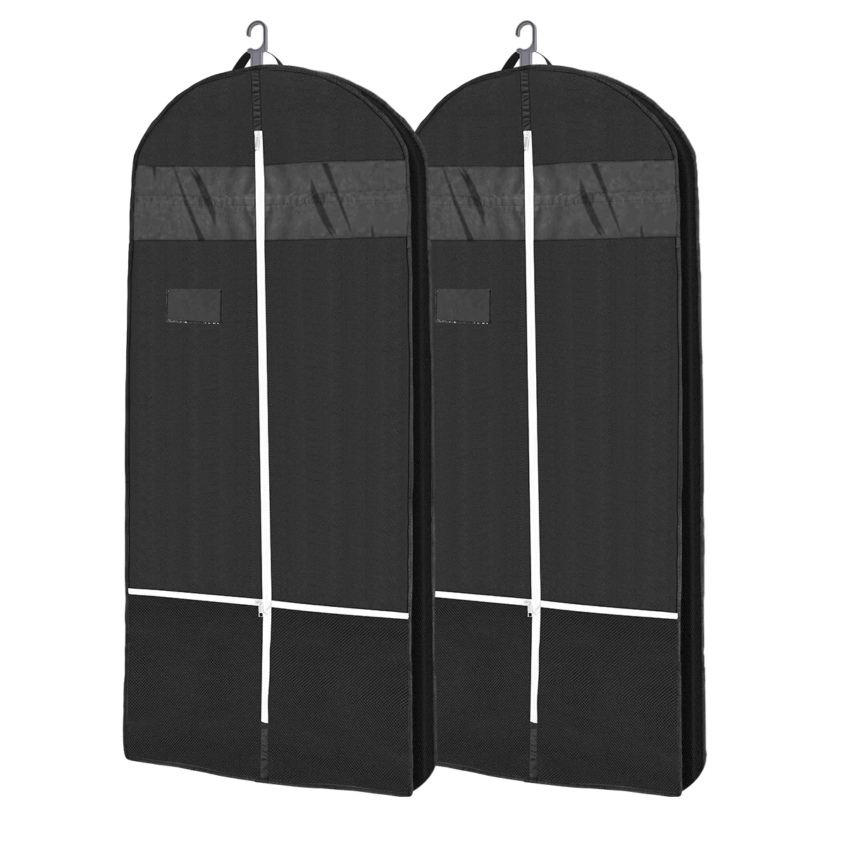 

2pcs Garment Bag Fabric Suit Bag Functional Garment Cover for and Storage (Black)