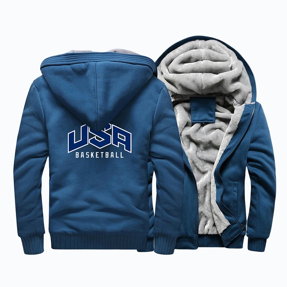Американский баскетбольный принт Мужские Теплые Топы на молнии с длинными