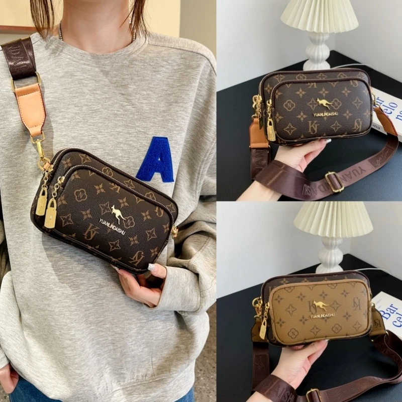 

Luxury High-end Women's Chest Bag Classic Retro Printed Mobile Phone Bag Fashion Trend-brand Ladies Shoulder Messenger Bag