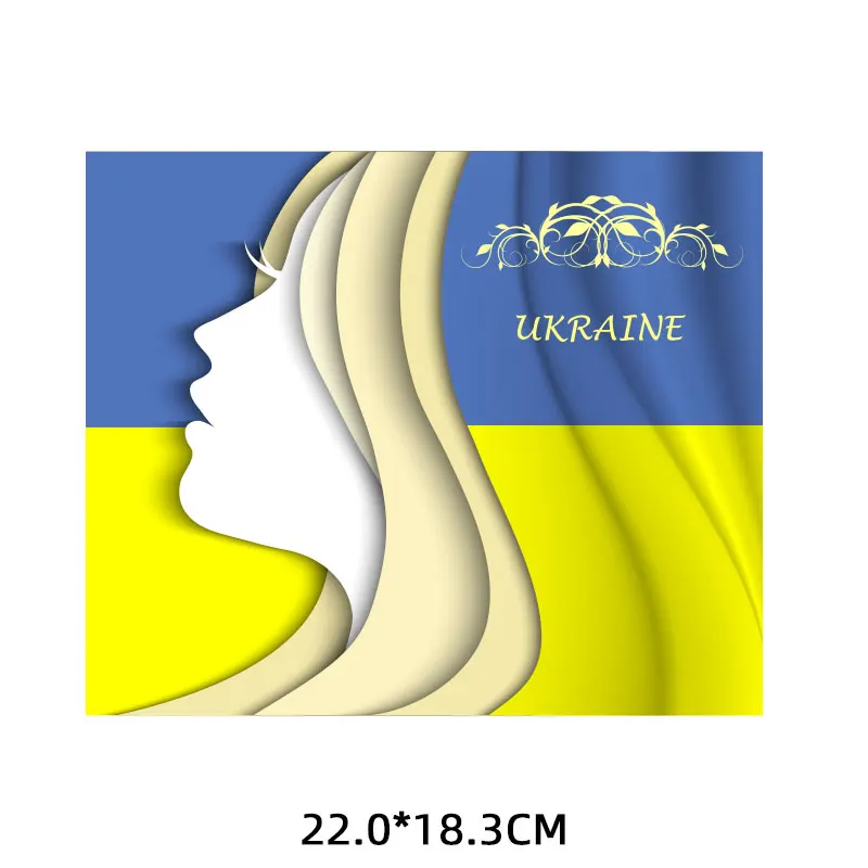 

Iron on Ukraine Girl Flag Map National Emblem Flowers Heart Patches for Clothing Hats Diy Thermal Transfers Stickers on Clothes