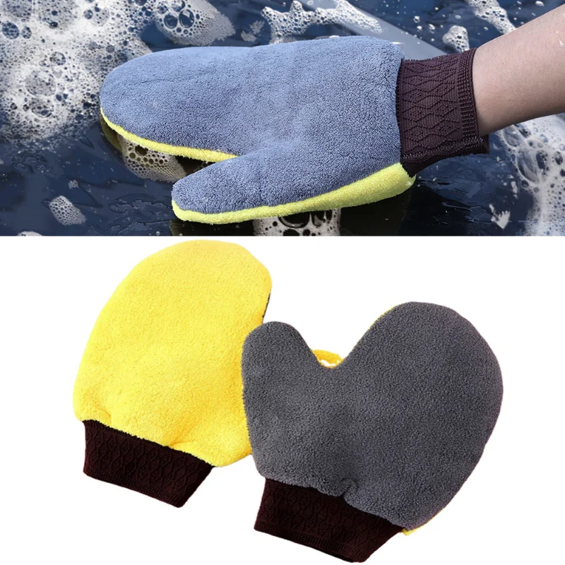 

Car Cleaning Gloves Soft Microfiber Strong Water Absorption Car Body Washing Glove Window Glass Tire Detailing Dust Clean Tools