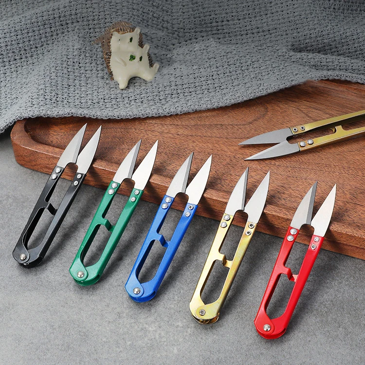 

Black Sewing Multicolor Trimming Sewing Scissors Nippers U Shape Clippers Yarn Stainless Steel Embroidery Craft Scissors Tailor