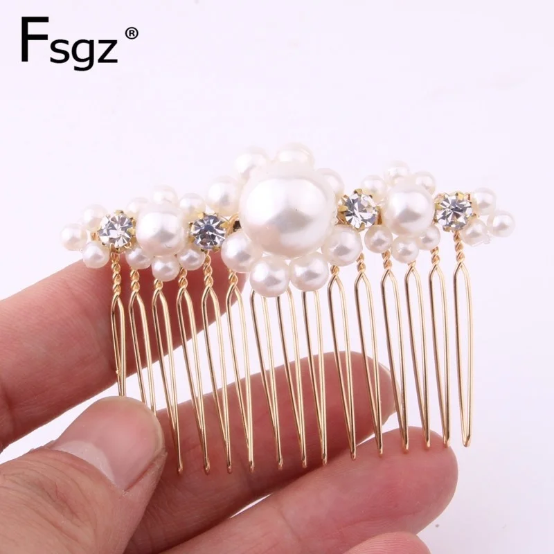 

Pearl Hair Comb for Women Luxury Gold Combs for Hair Ornament Wedding Jewelry Hair Accessories Metal Hair Devise Clip Headdress