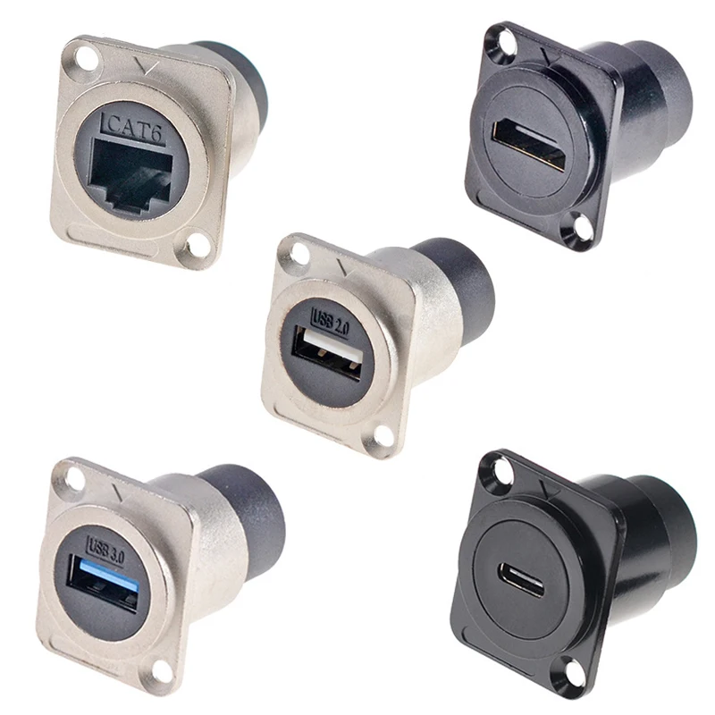 Металлический модуль типа D 1 шт. RJ45 CAT6 USB 2 0/3 0 тип C и HDMI-разъем через сетевую панель