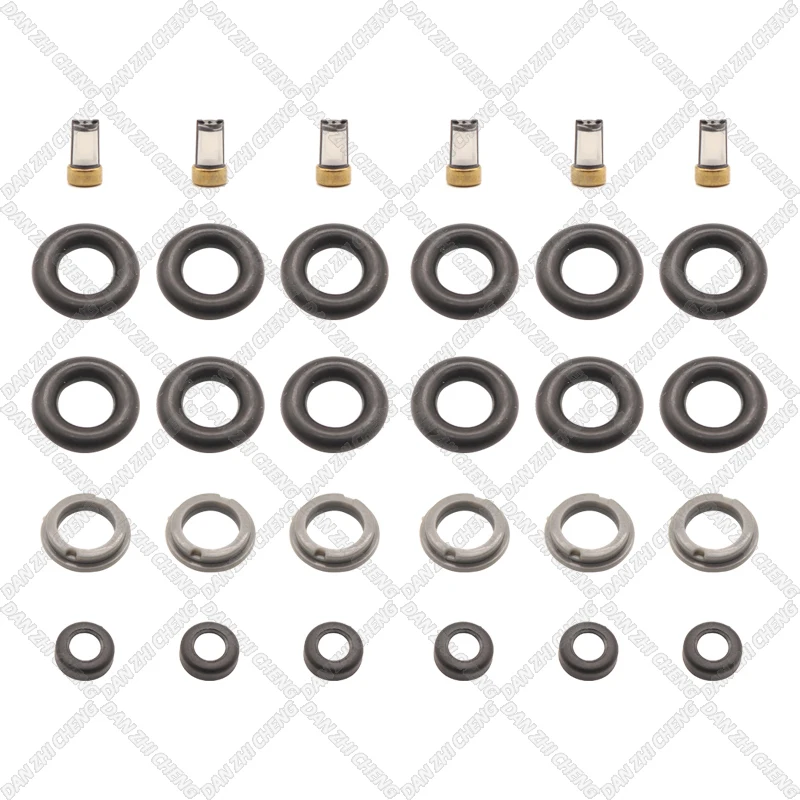 

6 SET For 2009-2014 Nissan Murano 3.5L V6 VQ35DE 16600-JK20A Fuel Injector Service Repair Kit Filters Orings Seals Grommets