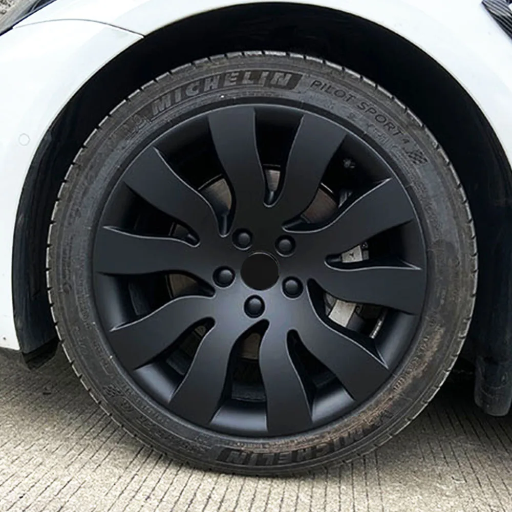 

4PCS Wheel Hubcap For Tesla Model 3 Full Hubcap Cover For Tesla Model Y Car Replacement Full Hub Cap Auto Exterior Accessories