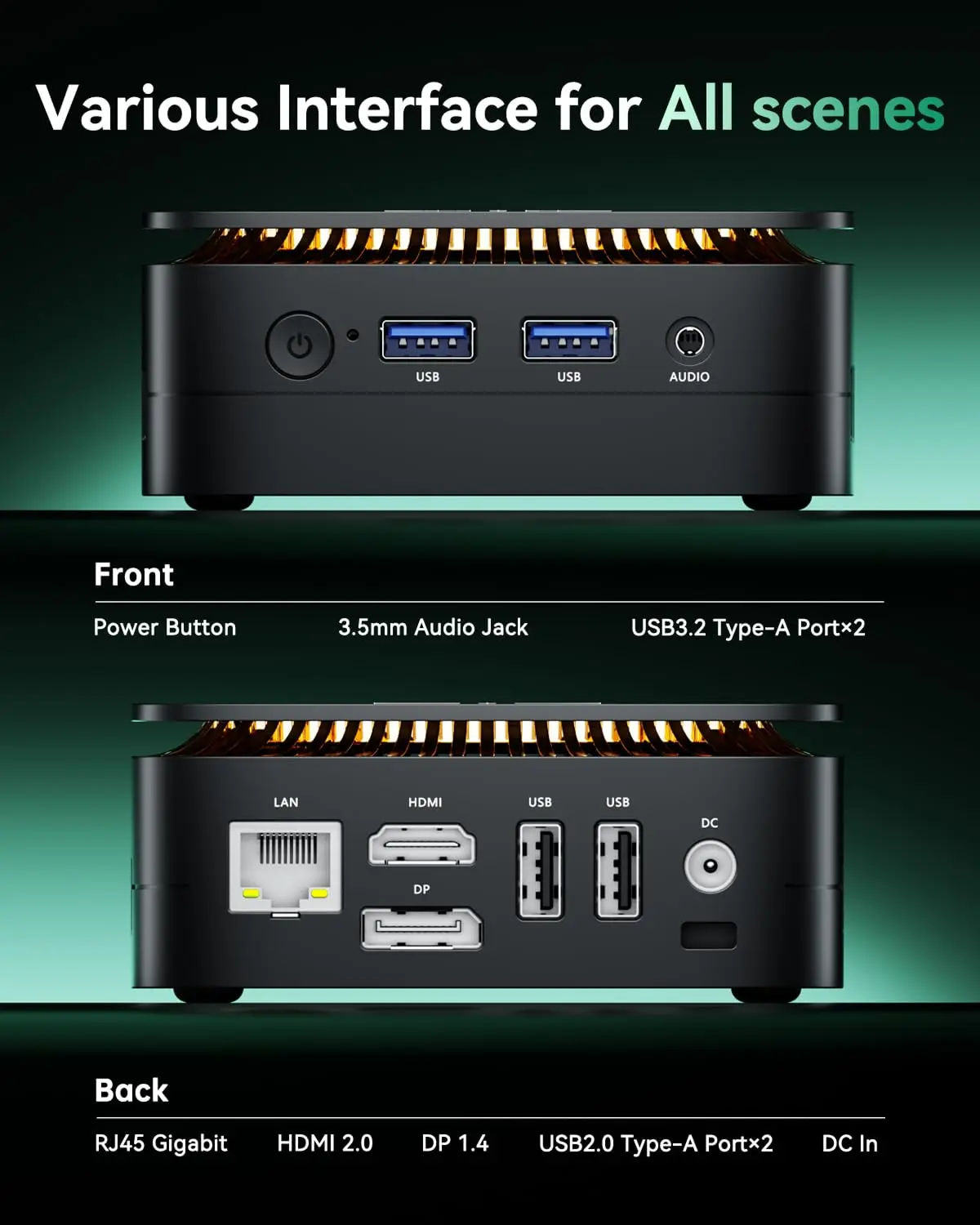Мини-ПК ACEMAGIC на базе AMD 3150U (2 ядра4 потока, до 3.3 ГГц), 8 ГБ DDR4, 256 ГБ SSD, Windows 11 Pro, с двумя выходами 4K HDMI+DP, компактный настольный компьютер (art.: 3920daaff850d) - 3920daaff850d