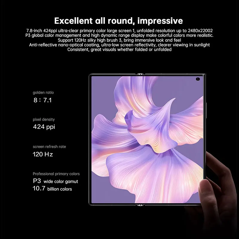 original huawei mate xs 2 4g mobile phone snapdragon 888 7 8‘’ oled 66w supercharge free global shipping