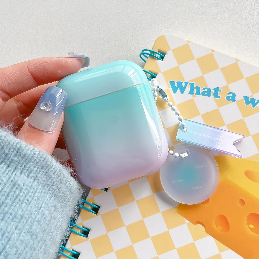 Модный Блестящий чехол для наушников AirPods Pro 3 с радужным переходом цвета защитный