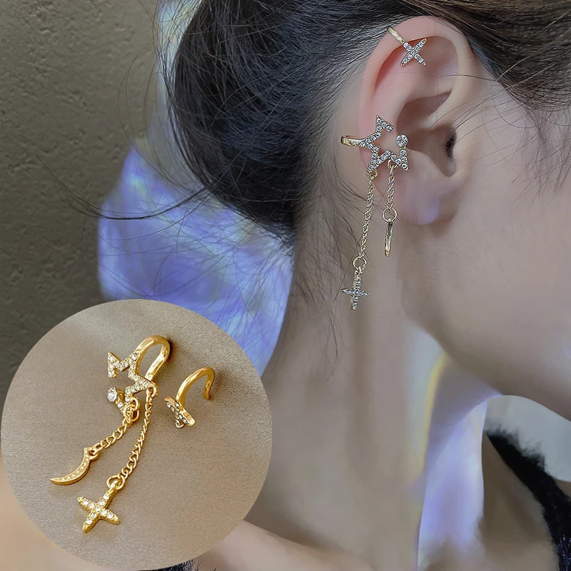 Новинка корейские Роскошные серьги-подвески с цирконом асимметричные серьги в