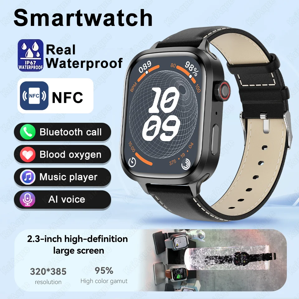 Смарт-часы Унисекс 2 3-дюймовый Дисплей IP67 Водонепроницаемые BT-вызов NFC Спортивный