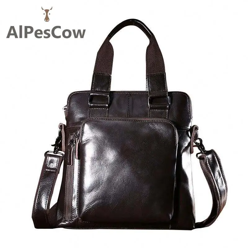 100% Alps Cowhide Laptop Bag Design Genuine Leather Tote Briefcase For Men Business Luxury Designer Handbags Casual Formal Male
