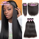 Мягкие на ощупь волосы 13x4, фронтальные перуанские 100% человеческие волосы, волнистые 34 пряди с застежкой, прямые пряди с 4x4 кружевными застежками