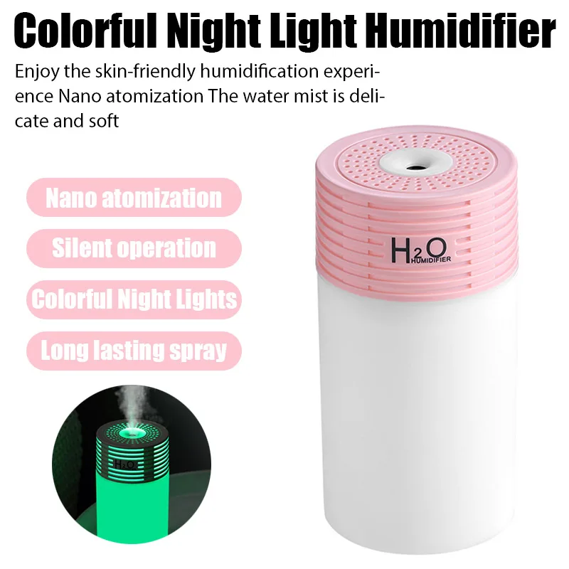 

Creative Light And Shadow Humidifier 300ml Diffuser For Home Desk Mini Car Large Fog Colorful Night Light Usb Atomizer