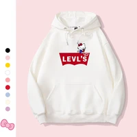 hello kitty joint loose hooded sweater mens and womens spring and autumn thin couples sweater harajuku hoodie