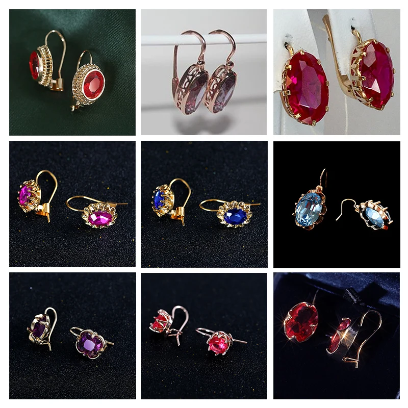 

Luxury Fashion Teardrop Dangle Earrings for Women Blue Red Diamond Drop Earrings Engagement Wedding 2022 Trend Gold Jewelry
