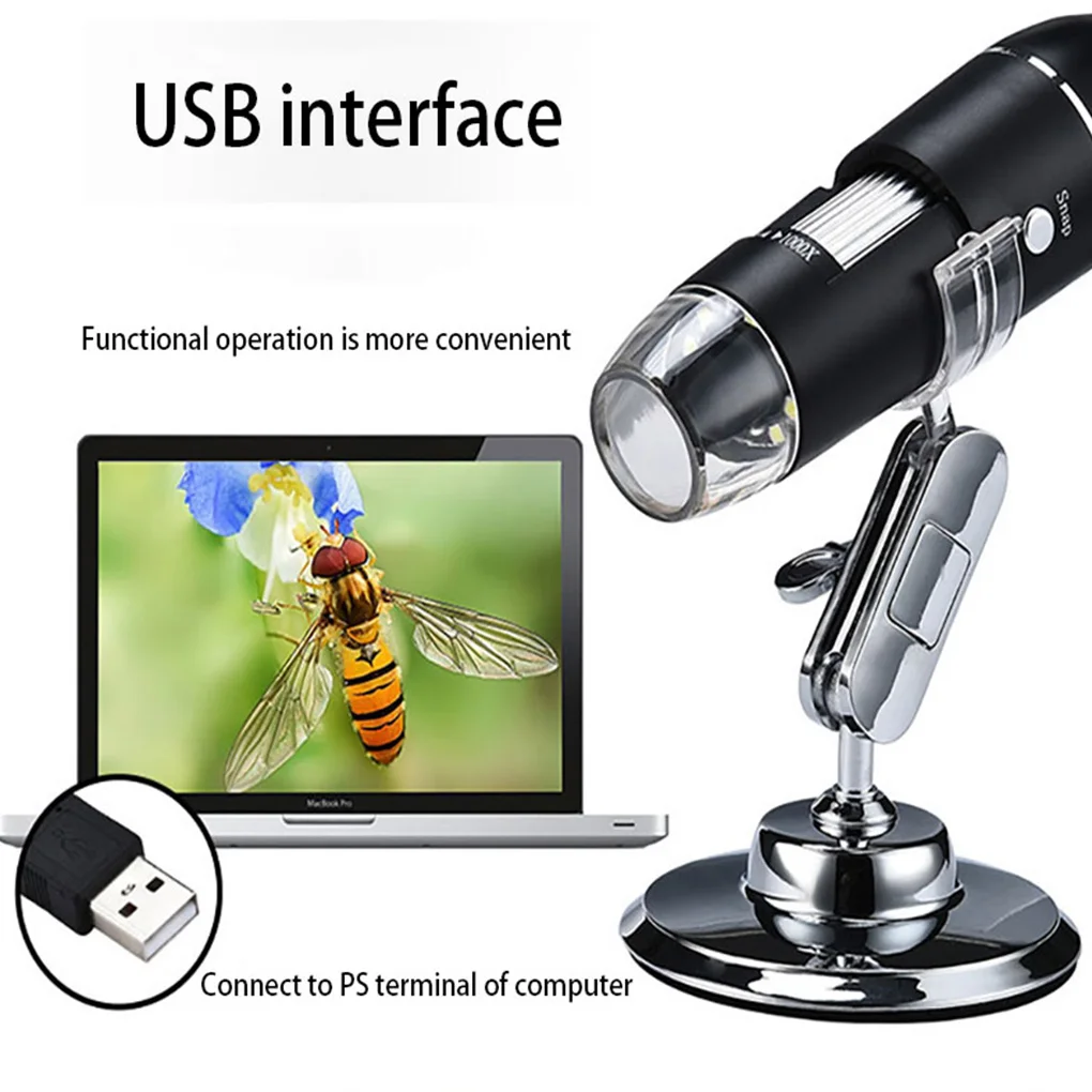 

Регулируемый цифровой микроскоп 1600X 2MP 8 светодиодный Type-C/Micro лупа USB электронный стерео USB эндоскоп для телефона ПК