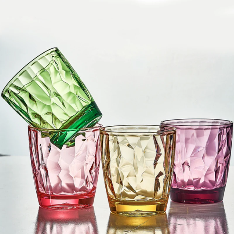 

300ml Unbreakable Half Transparent Tumblers Reusable Restaurant Party Beverage Juice Ice Tea Drinking Cups For Gift
