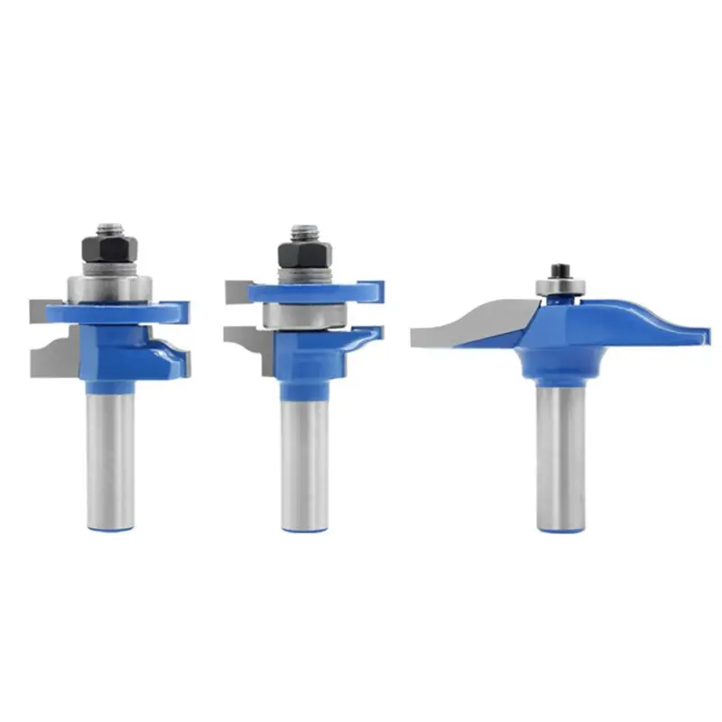 

3pcs/set Tongue Groove Router Bits Large Apartment Board Cabinet Door Woodwork