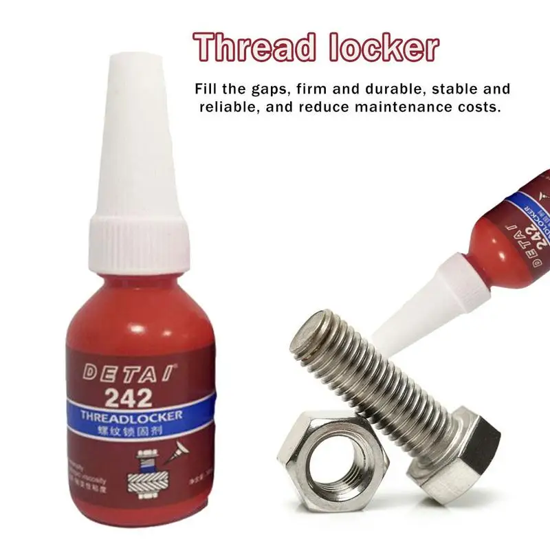 

Red Threadlocker 10g Anaerobic Threadlocker Gel Heavy Duty High Strength Gap Sealants Leak-proof Screw Glue Repair Curing