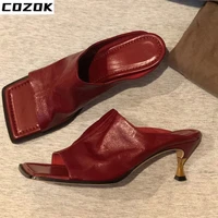 2022 summer brand women slingback sandals shoes fashion pointed pumps toe slip on ladies elegant dress shoes designer sandals