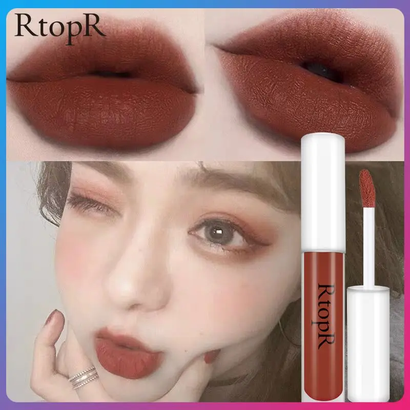 

RtopR Velvet Matte Lipstick Lip Gloss Waterproof Lasting Moisturizing Non Stick Cup Lip Glaze Foggy Lip Makeup Cosmetic TSLM1