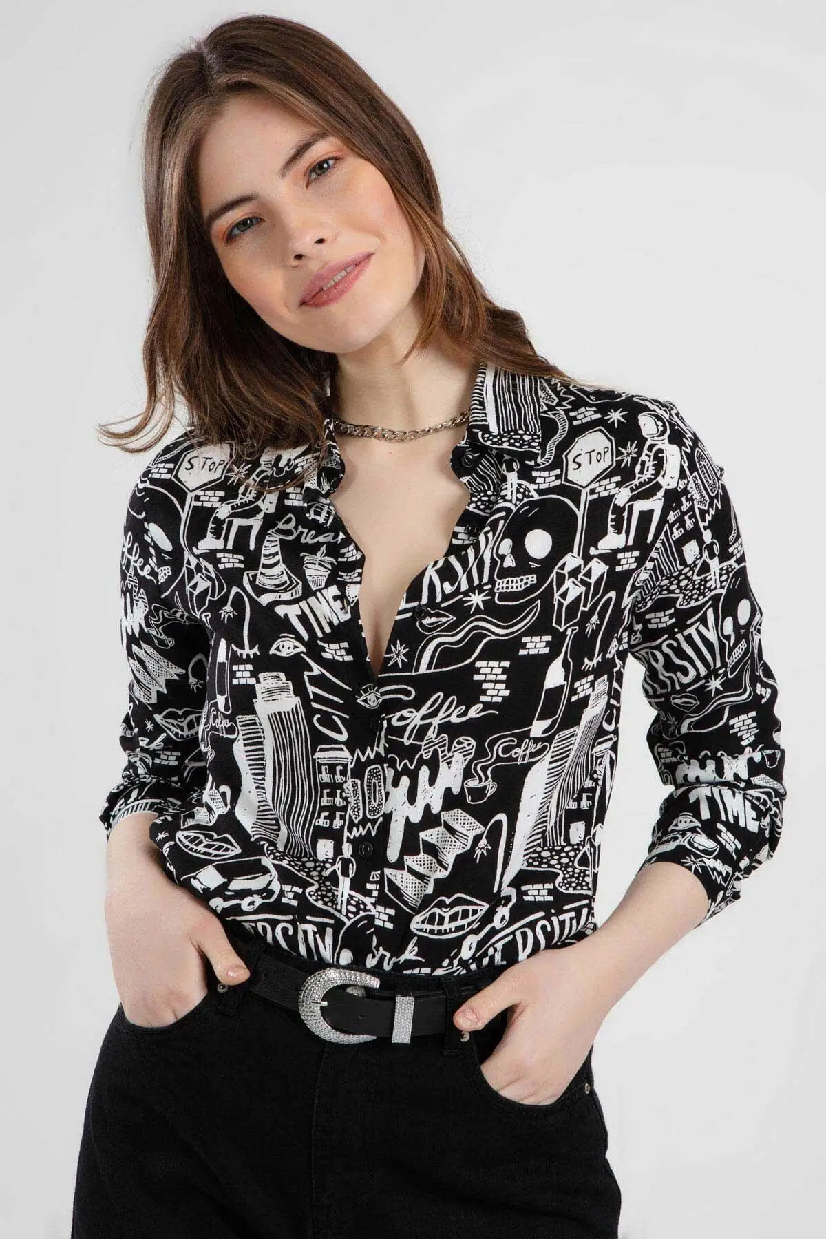 

Women Printed Long Sleeve Shirt