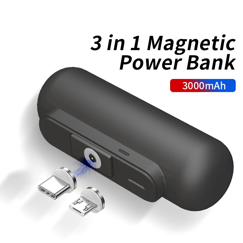 

Power Bank 3300mAh Wireless Charging For iPhone13 Magnetic Charger Emergency Power Bank Portable External Battery Mini Powerbank