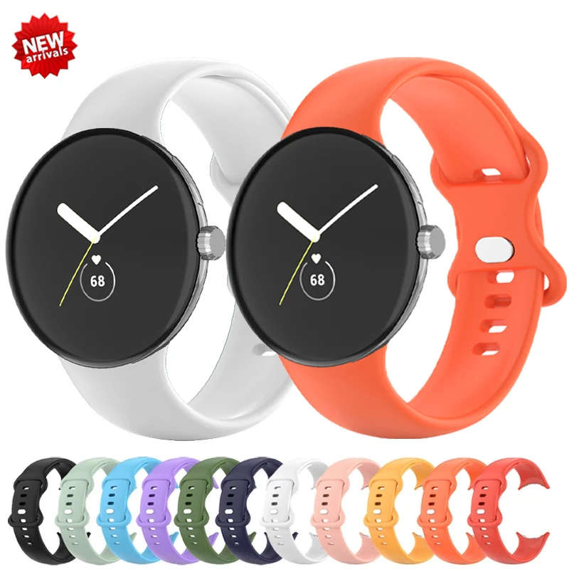 

Ремешок силиконовый для Google Pixel Watch, спортивный мягкий силиконовый сменный Браслет с двойной пряжкой для Pixel Watch