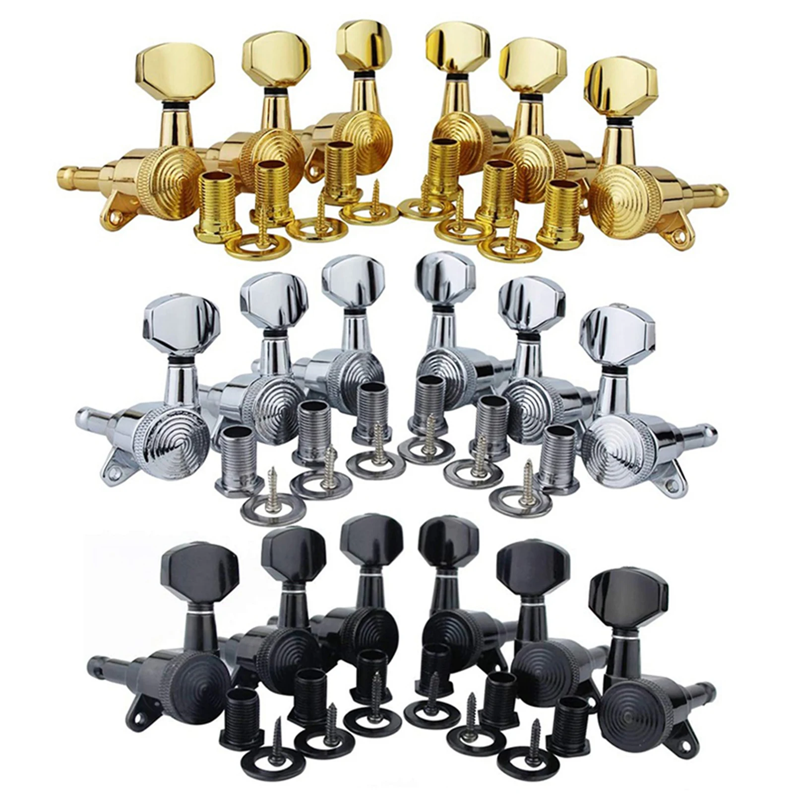 

Guitar Locking Tuners Zinc Alloy Tuning Pegs Keys Machine Heads Set For Electric Guitars Easy Installation