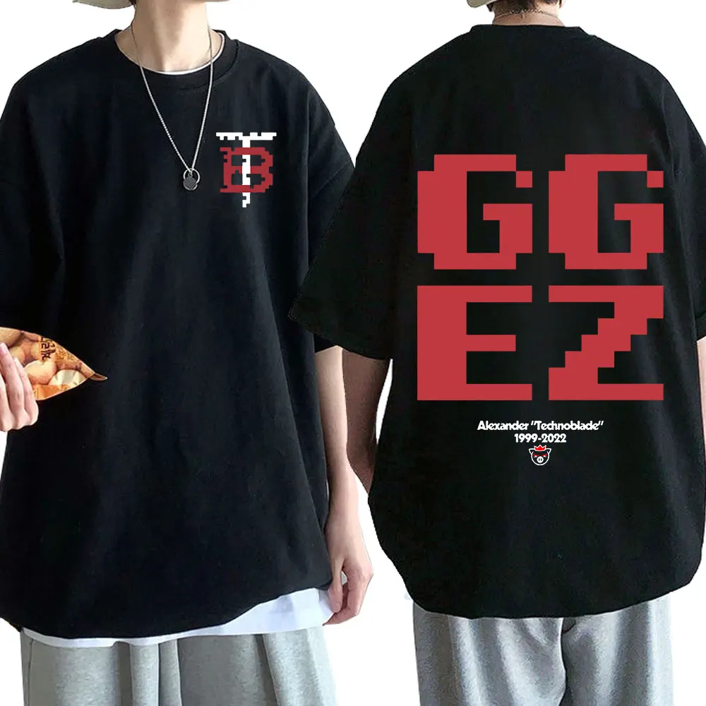 Technoblade RIP GGEZ Dream Team SMP MCYT Merch Print T-shirt Men Women Fashion Anime Casual Cotton T-shirts Oversized Unisex