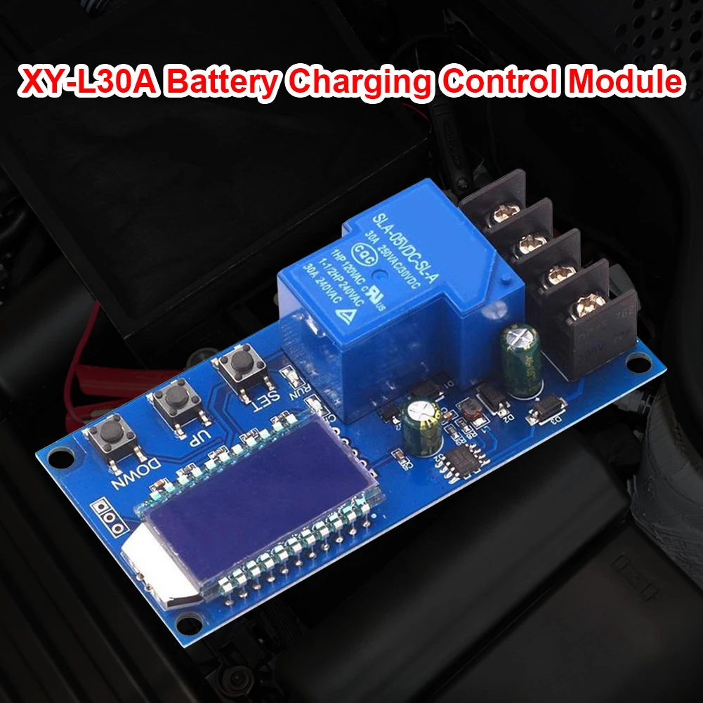 

Battery Charge Controller Protection Board Lead-Acid Lithium Battery Charger Control Module with Digital LCD 30A 6-60V