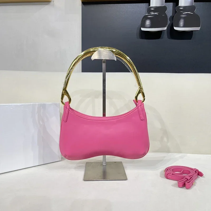 

Leather Ladies Underarm Solid Clutch Color Luxury For Women Letter Females Design Commuter Bag Brand Shoulder Metal Party Bag