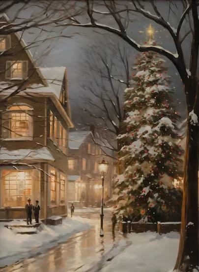 

Розовая рождественская картина на холсте