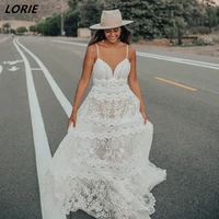 lorie pastrol backless lace wedding dresses spaghetti straps sweetheart boho bridal gowns women a line sleeveless bride dress