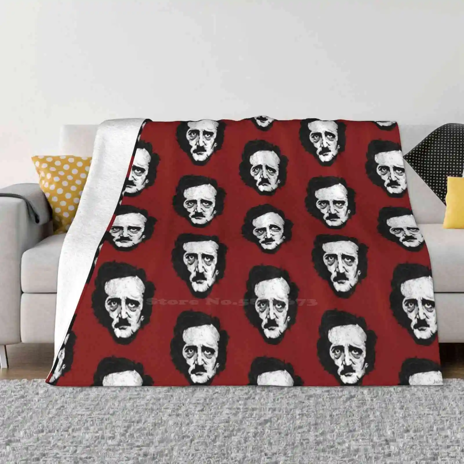 Edgar Allan Poe Fashion Soft Warm Throw Blanket Jake Smithies Edward Gorey Tim Burton Jakesmithies Madilloth Illustrated