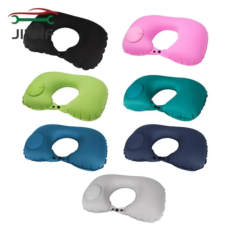 

Дорожная подушка U-образной формы, портативная надувная подушка для шеи, складная ионная подушка для автомобильного отдыха на самолете