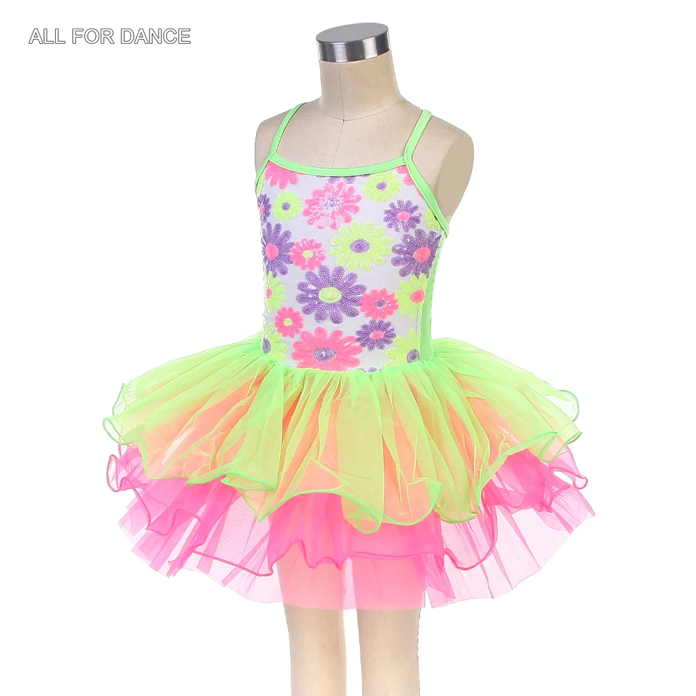 Новое поступление 15016 детская балетная пачка с блестками зеленая розовым